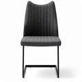 **Moderne Stijlstoel met Gestreept Bekleding en Sledeonderstel**