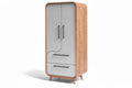 **Moderne houten kast met strakke lijnen en afgeronde hoeken**